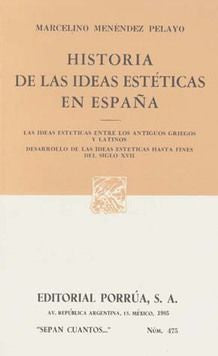 #475 Historia de las ideas estéticas de España
