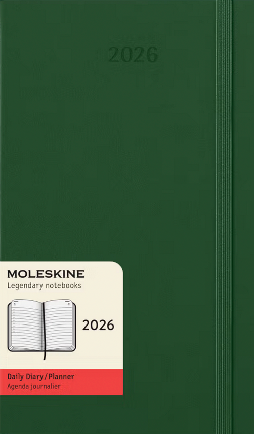 Agenda 2026 Grande Verde Mirto Diaria Pasta Dura