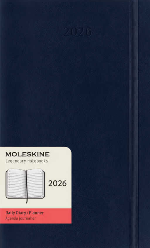 Agenda 2026 Grande Azul Zafiro Diaria Pasta Suave