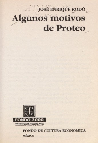Algunos Motivos De Proteo Jose Enrique Rodo