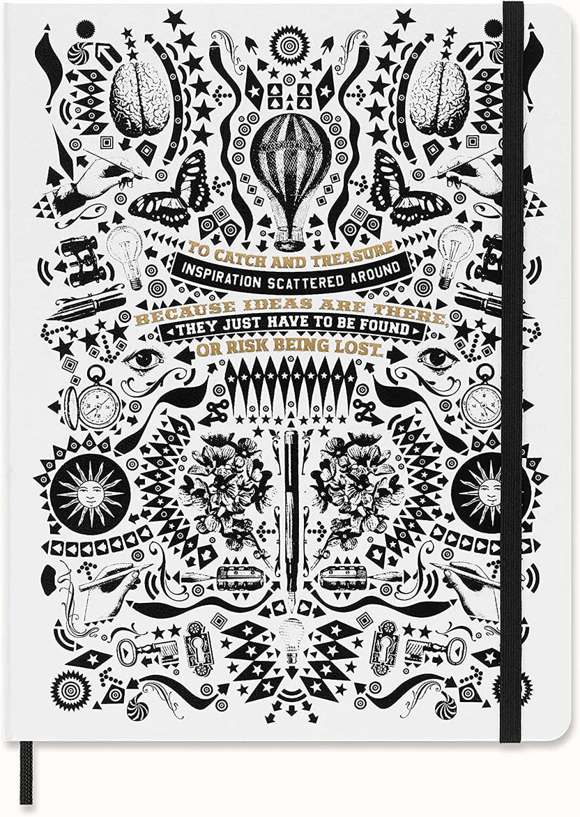 Moleskine Lorenzo Petrantoni extra grande blanca hoja rayada
