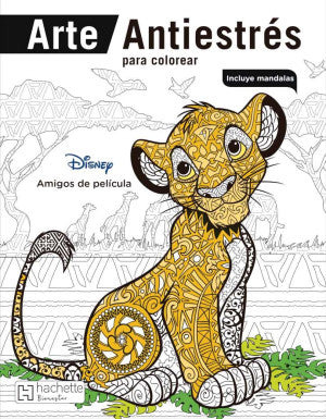 Arte antiestrés para colorear. Disney amigos de película