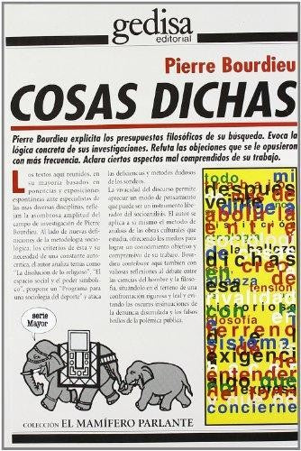 Cosas dichas [Paperback] Bordieu, Pierre