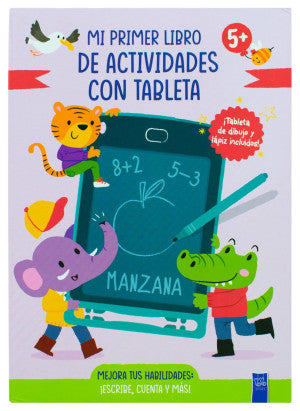 Mi primer libro de actividades con tableta 5+. ¡ Escribe, cuenta y más! / Pd. (Violeta)