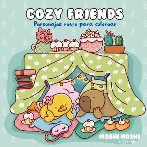 Moshi Moshi: Cozy friends. Personajes retro para colorear_x000D_