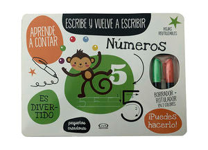 Escribe y vuelve a escribir. Números / Pd. (Incluye 2 rotuladores)