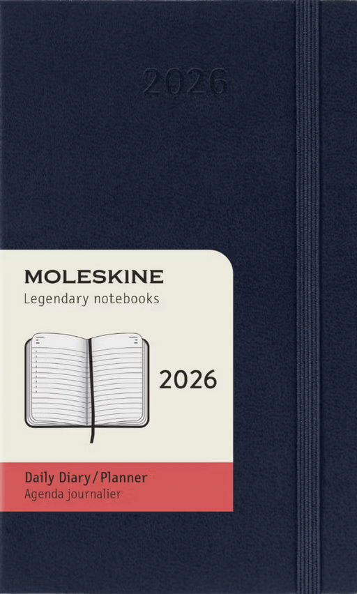 Agenda 2026 Bolsillo Azul Zafiro Diaria Pasta Dura