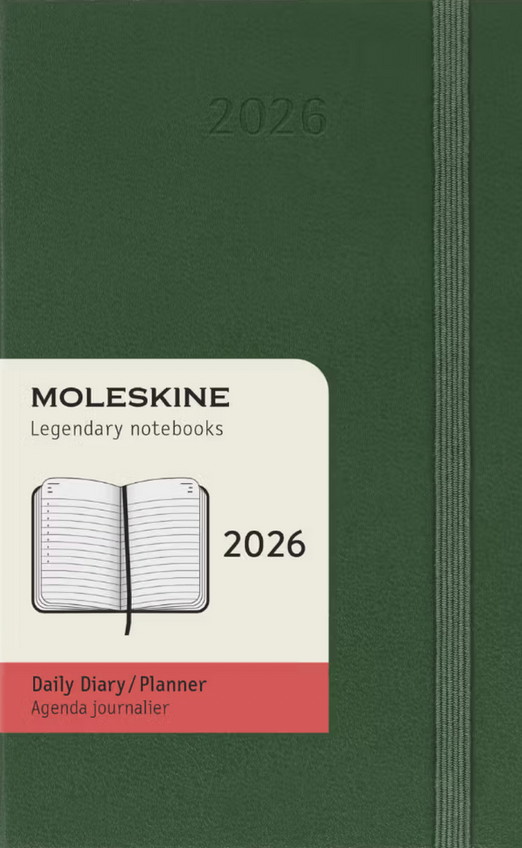 Agenda 2026 Bolsillo Verde Mirto Diaria Pasta Dura