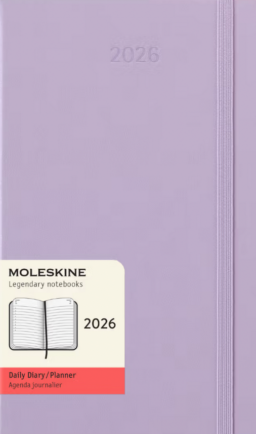 Agenda 2026 Grande Lila Pastel Diaria Pasta Dura