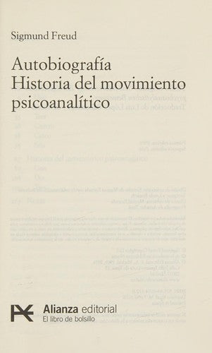 Autobiografía. Historia del movimiento psicoanalítico