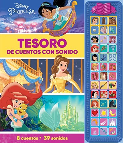 Disney Princesa: Tesoro de Cuentos con Sonido - Libro con 39 Botones de Sonidos y 8 Cuentos de las Princesa Bella, Jasmín, Ariel, Mérida, y Mas! - PI Kids [Novelty Book] PI Kids