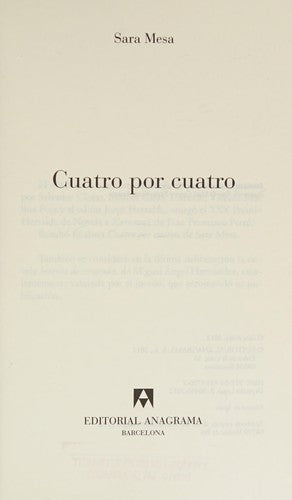 Cuatro por cuatro [Paperback] Mesa, Sara