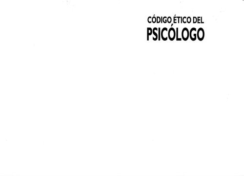Codigo Etico Del Psicologo [Paperback] Sin Autor and TRILLAS, EDITORIAL