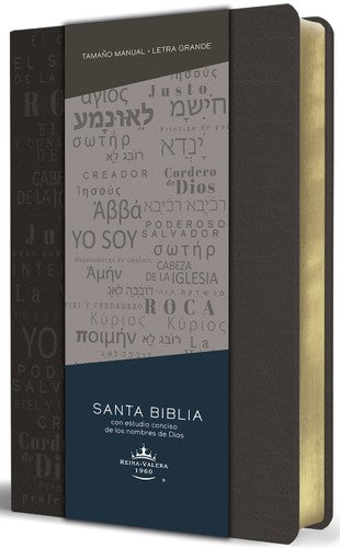 Biblia Reina Valera 1960 tamano manual.Nombres de Dios Simil Piel Gris [Bonded Leather] Reina Valera Revisada 1960