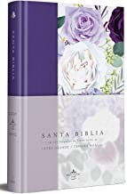 Biblia Reina Valera 1960 letra grande. Tapa Dura, Tela morada con flores, tamaño manual [Hardcover] American Bible Society