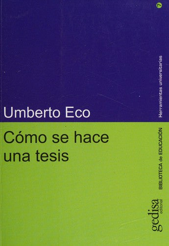 Cómo se hace una tesis [Paperback] Eco, Umberto