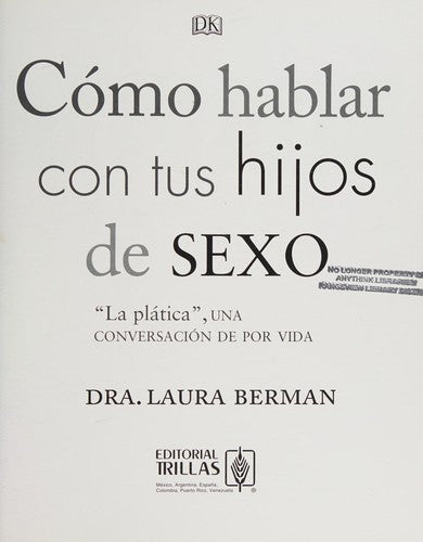COMO HABLAR CON TUS HIJOS DE SEXO [Paperback] Laura Berman