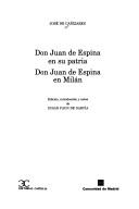 Don Juan De Espina En Su Patria / Don Juan De Espina En Milan [Paperback]
